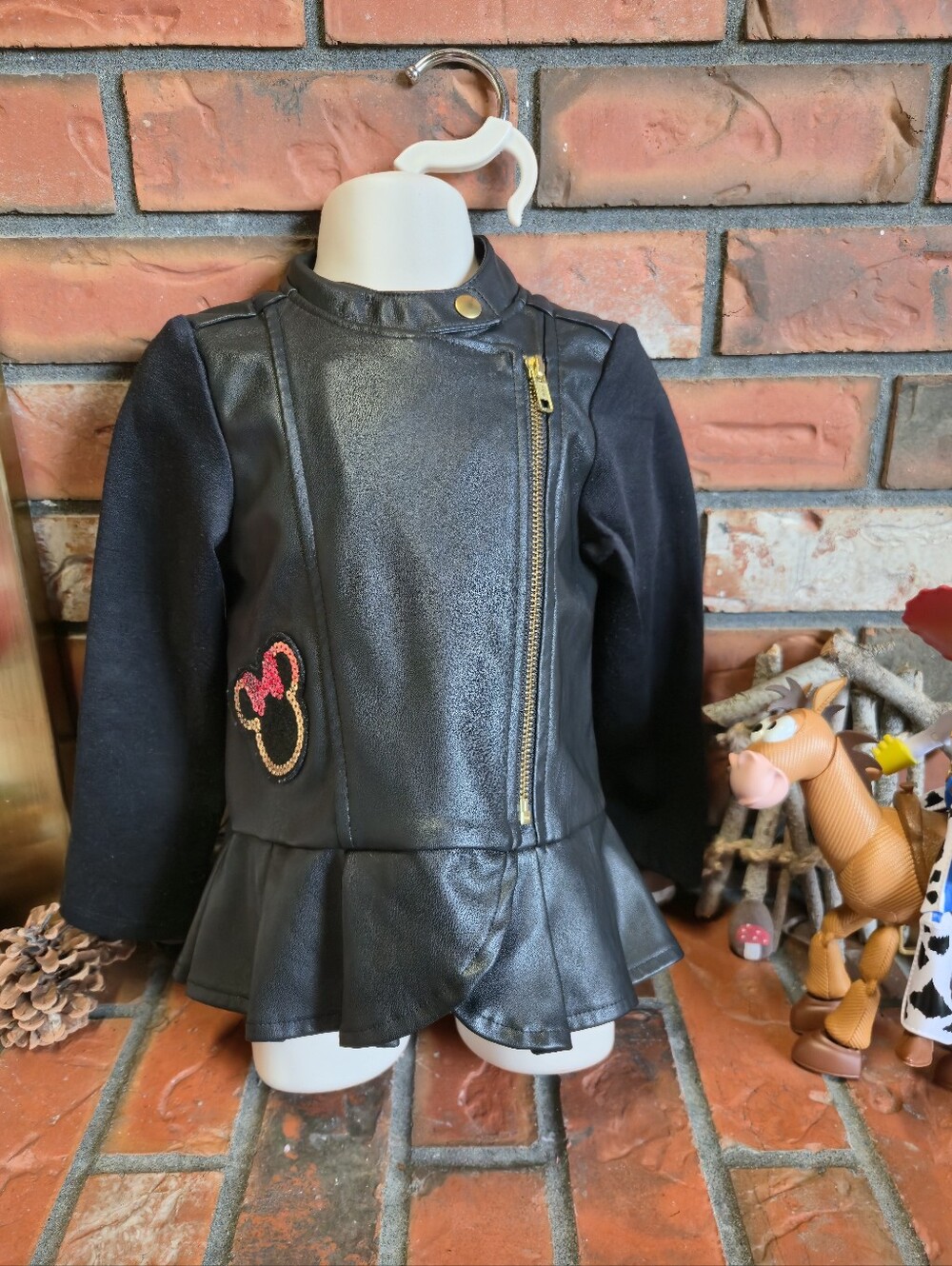 Minnie Mouse Girls Faux Leather Jacket